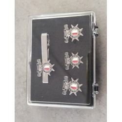 Custom Cufflinks, Tie Clip & Lapel Pin Set in Elegant Gift Box