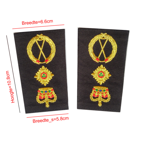 Epaulette type 1: Custom Epaulettes & Sliders – Fabric & Embroidered  66 x58 x108mm