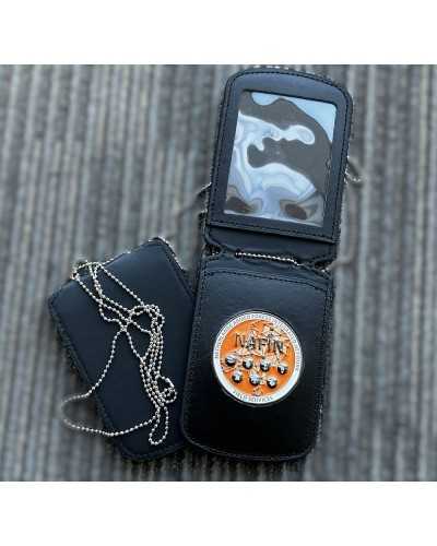 Op maat gemaakte politie- en beveiligingsbadge met leren ID-hoesje